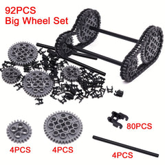 MARUMINE Tech Building Blocks Set w/ Car Tank Wheel Gear Tire Parts