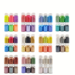 6-Color Faux Pearl Powder Flash Pigment Kit 10g Bottle for DIY Crafts