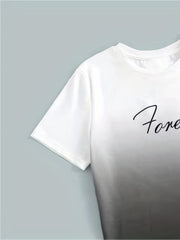 Boy's FOREVER Print T shirt & Drawstring Shorts Set