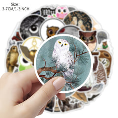 50Pcs Owl Themed Stickers for Laptops Phones Helmets & More