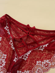 4-Pack Plus Size Sexy Floral Lace Briefs Set Women's Pantie