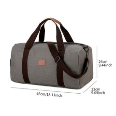 Solid Canvas Travel Bag Telescoping Handle Duffel Bag