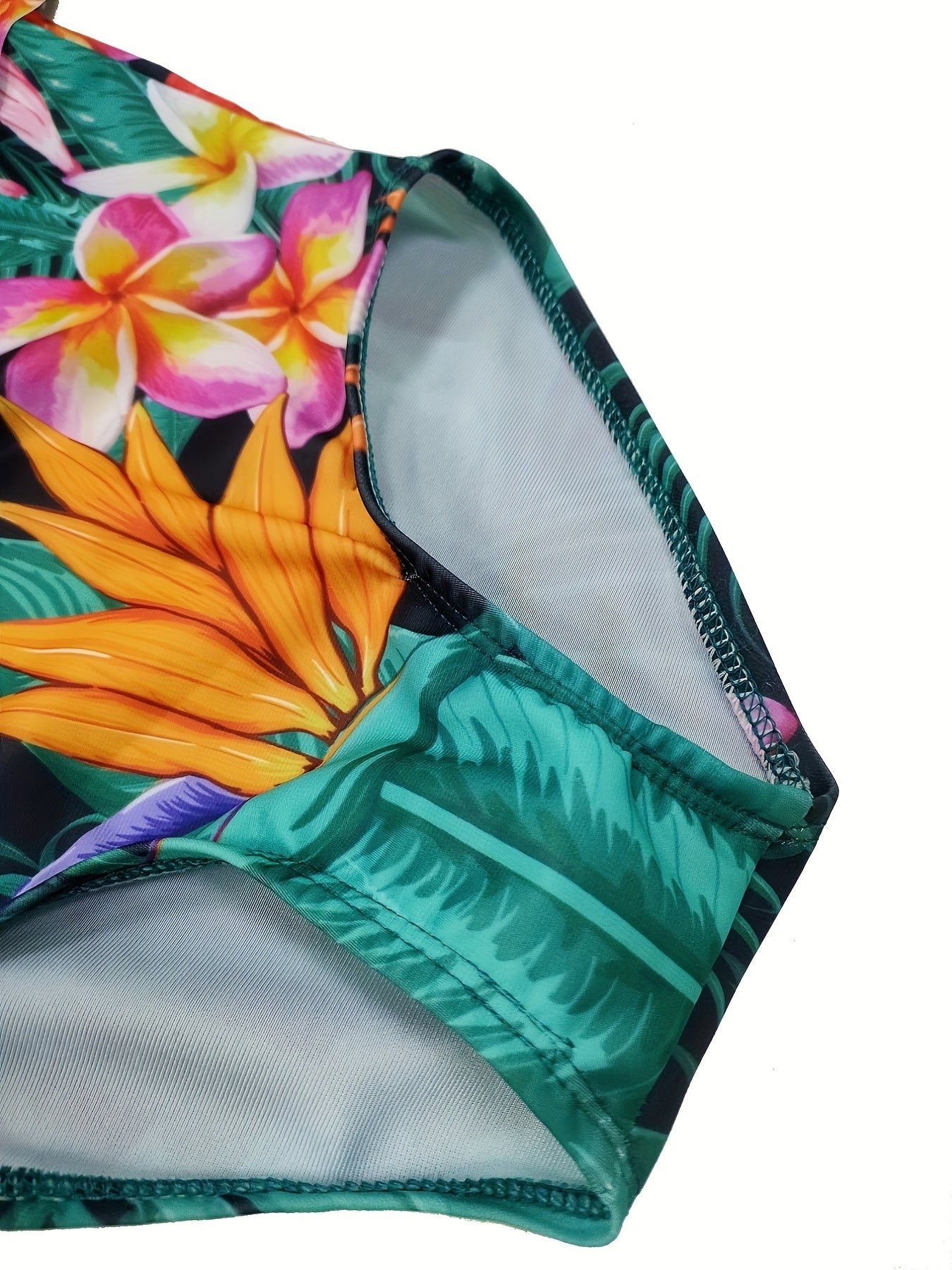 Toddler Girls Tropical Flowers One Piece Swimsuit