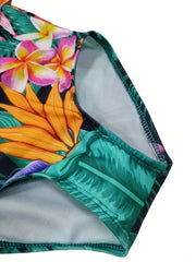 Toddler Girls Tropical Flowers One Piece Swimsuit