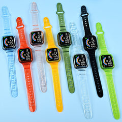 Large Screen Rainbow LED Square Electronic Watch For Students