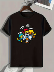 Cartoon Print Men's Graphic T shirt Casual Comfy Tees For Summer Mens Clothing