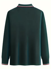 Sail Boat Pattern Men's Long Sleeve Polo Shirt