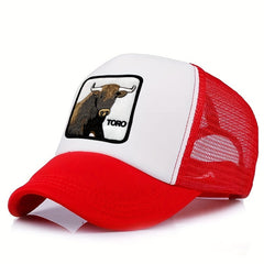 Unisex Adjustable Baseball Cap with Cow Embroidery