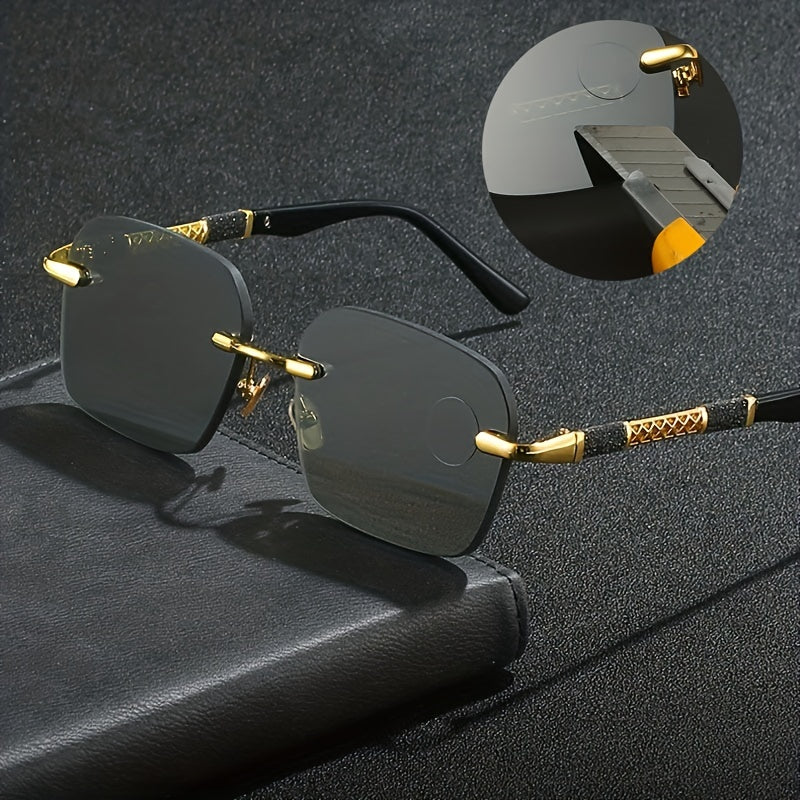 Men's Rimless Sunglasses UV Protection Decorative Sunglasses