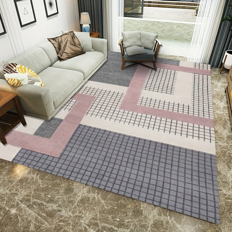 Modern Abstract Shaggy Rug Soft and Comfy Non Slip Machine Washable