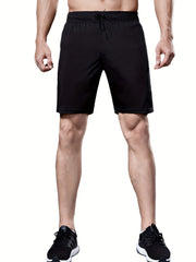 Men's Loose Solid Shorts Pockets Active Breathable Drawstring Shorts