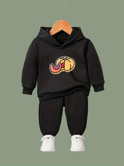 OERYUI Pumpkin Print Hoodies Pants Set For Kids