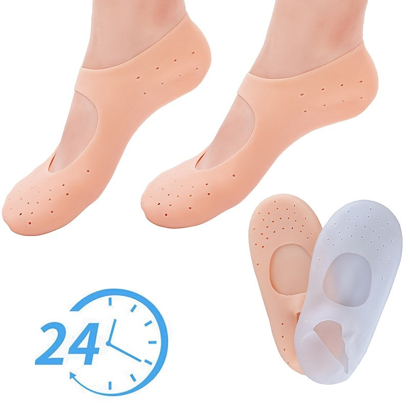 Silicone Moisturizing Socks for Dry Cracking Skin with Gel Heel