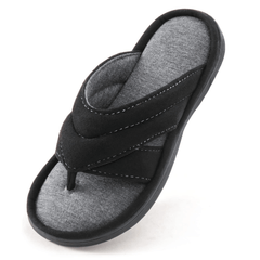 Women's Stripe Flat Flip Flops Open Toe Slippers Memory Foam Non-slip Shoes