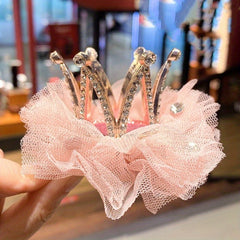 Mesh Flower Crown Hair Clips for Holiday Party Girls Accessories