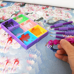 6 Grid Palette Diamond Painting Tray Kits Large Capacity Drill Plate