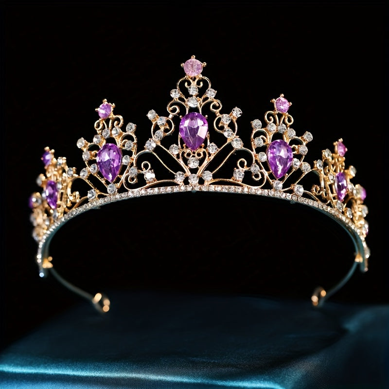 Crystal Headband Queen Princess Baroque Style Crown Head Jewelry