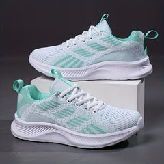 Two Tone Running Shoes Lightweight & Wear resistant Lace Up Sneakers