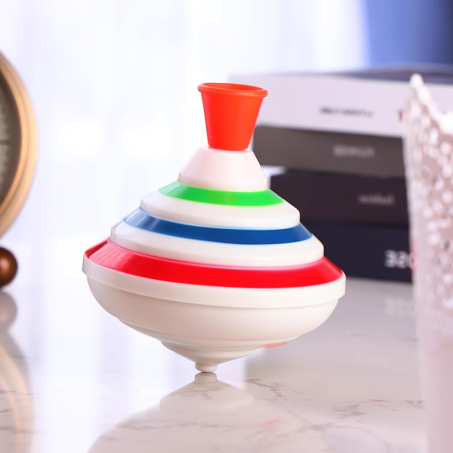 LED Music Spinning Top Toy Colorful Stripes & Lights