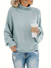 Casual Sweater Women's Turtleneck Knitted Jumper