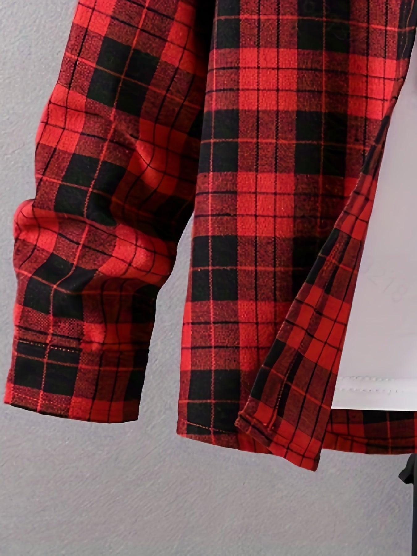Red Plaid Graphic Boys Top Long Sleeve Lap
