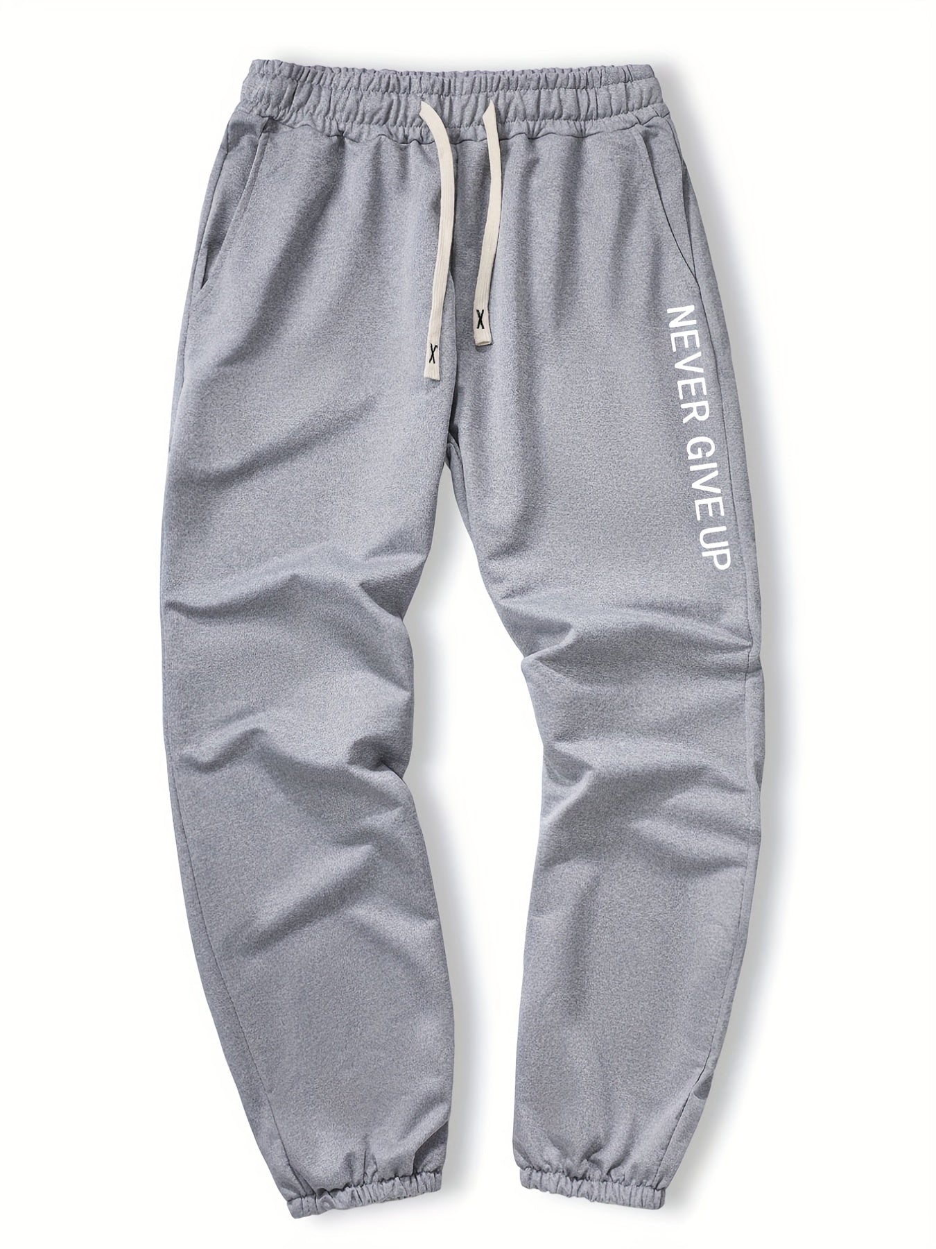 Men's Never Give Up Print Joggers Casual Sweatpants