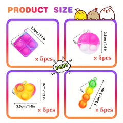 20pcs Mini Pop Keychain Party Favors Christmas Gift Toys