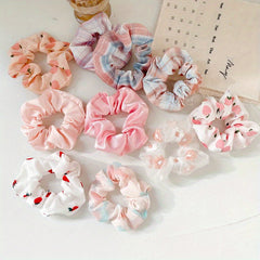Silk Hair Scrunchies for Women Girls - Soft Fabric Scrunchie for Curly Hair