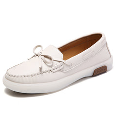 Ruched Trim Bowknot Flat Shoes Low Top Comfortable Walking Shoes