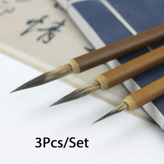 3pcs Set Fine Paint Brush Chinese Calligraphy Brush Pen