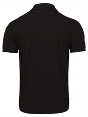 Men's Casual Solid Lapel Short Sleeve Shirt