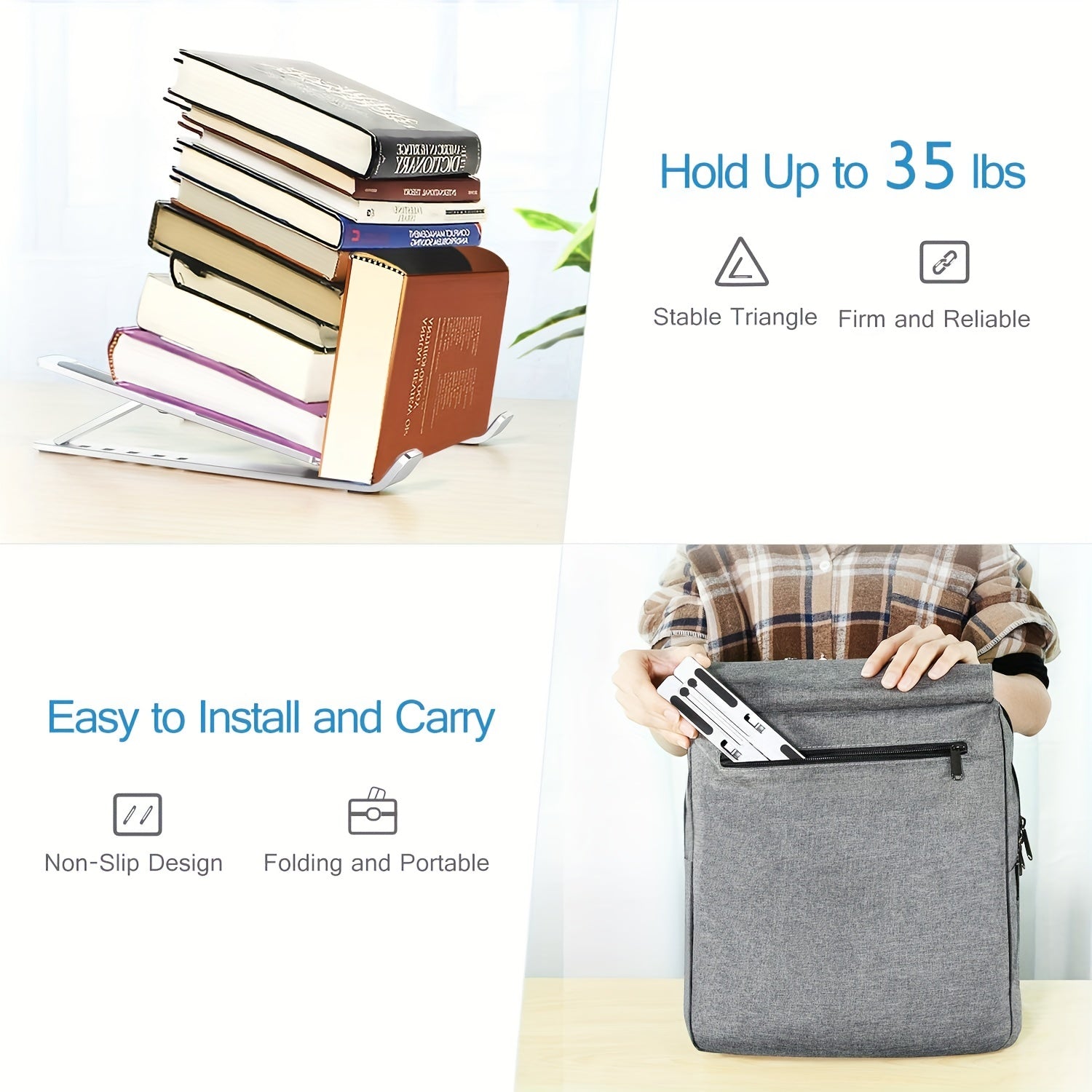 Adjustable Aluminum Laptop Stand Tablet Stand Foldable Portable Desktop Stand