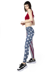 Sexy Flag Jean Print Leggings High Waist Slim Leggings