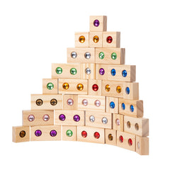 Colorful Gemstone Wooden Building Blocks Toy for Kids
