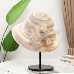Breathable Gradient Organza Flower Bucket Hat