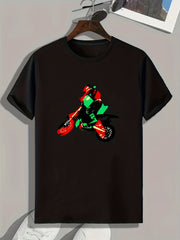 Biker Pattern Print Men's Sports T-Shirt