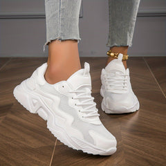 Women's Mesh Platform Sneakers Lightweight Lace Up Outdoor Shoes