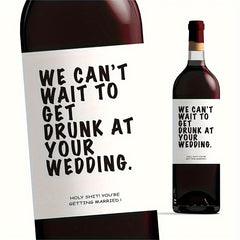6pcs Engagement Wine Bottle Labels - Wedding Drunk - Perfect Engagement Couple