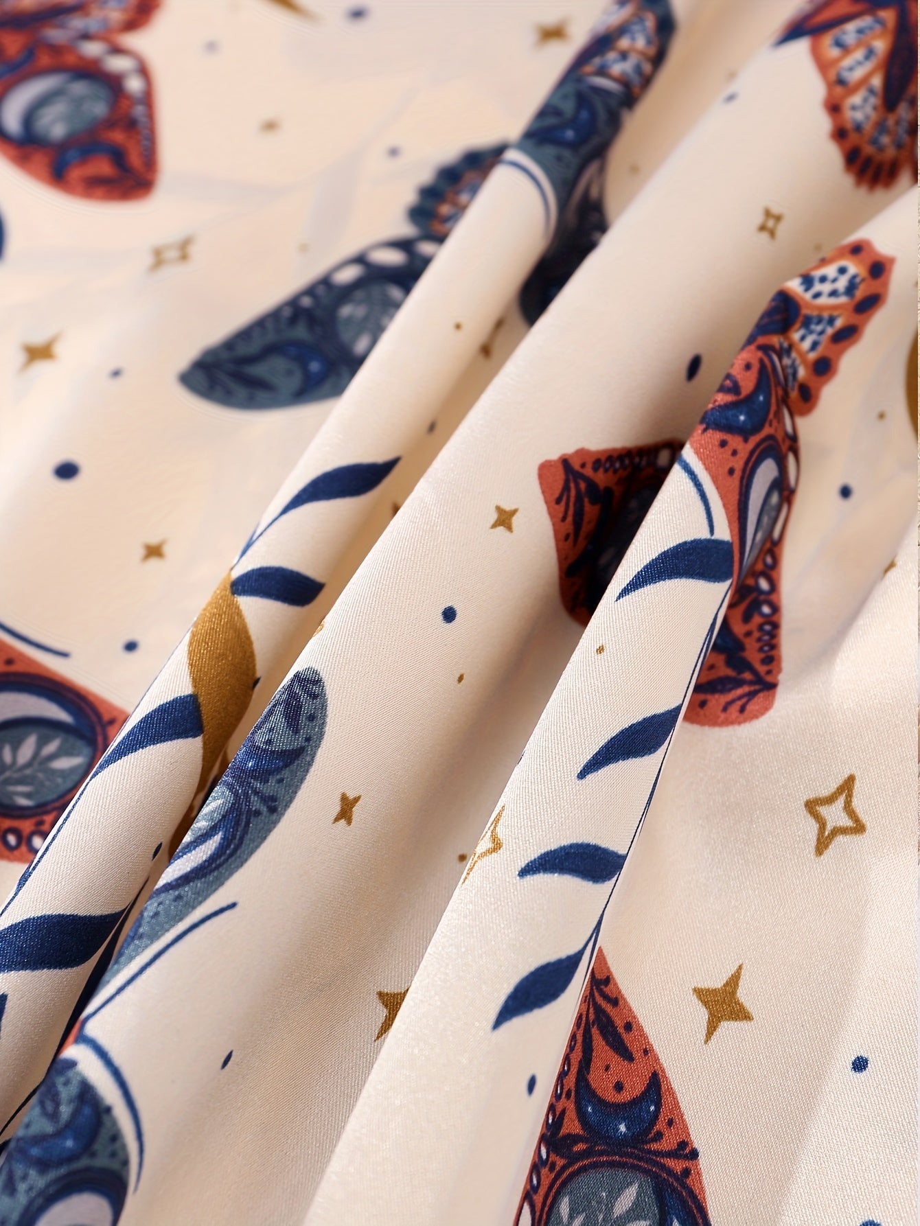 Butterfly Pattern Pajamas with Satin Print Suspender Pajamas