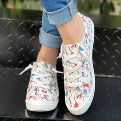 Women's Cute Cat Pattern Skate Shoes Lightweight Breathable Walking Shoes