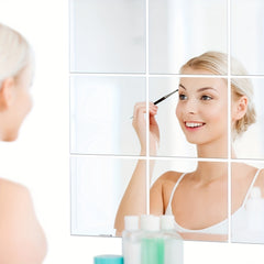 Adhesive Wall Mirror Tiles for Bedroom and Home Gym Full Body Reflection