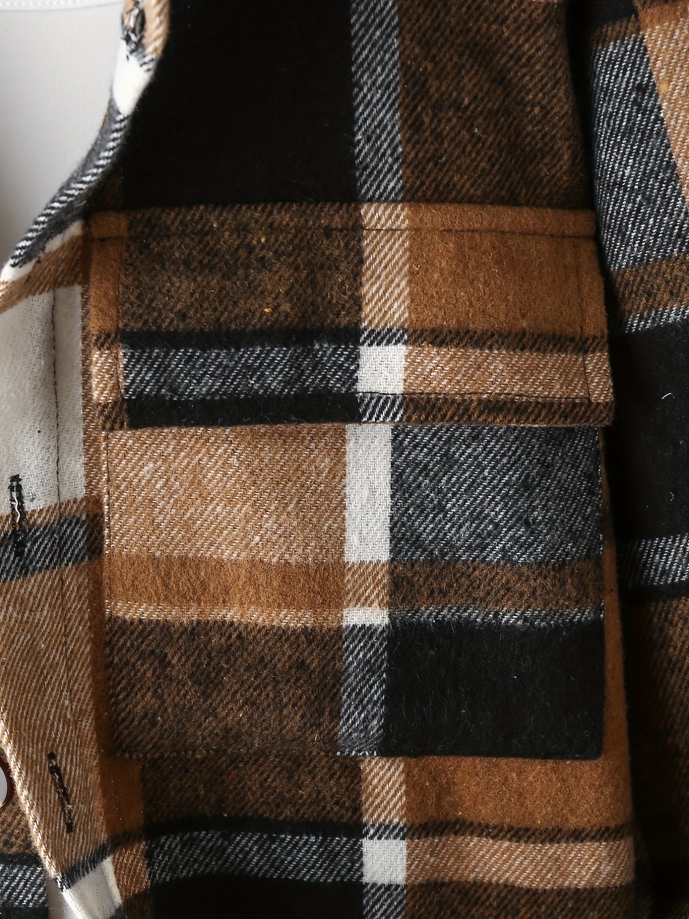 Boy's Plaid Button Down Long Sleeve Hooded Shirt Jacket Coat
