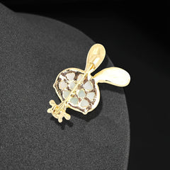 Rhinestone Rabbit Metal Pin Decorative Clothes Holiday Gift