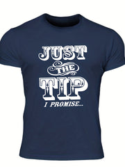 Men's Letter Print T-shirt Casual Crew Neck Tee