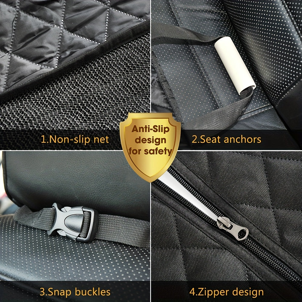 Waterproof Dog Car Seat Cover with Side Flaps - Hammock Convertible