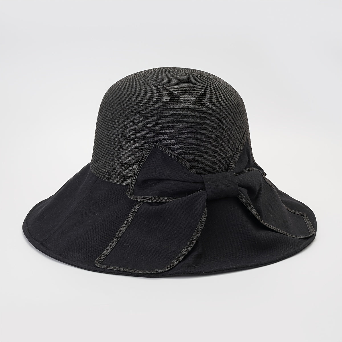 Thin Strap Bow Big Brim Sun Hat for Spring and Summer Outings