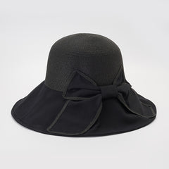 Thin Strap Bow Big Brim Sun Hat for Spring and Summer Outings