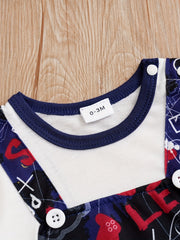 Newborn Infant Letter Print Romper Short Sleeve Jumpsuit