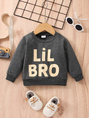 Baby Boys LiLBRO Print Active Pullover Sweatshirt Long Sleeve Crew Neck