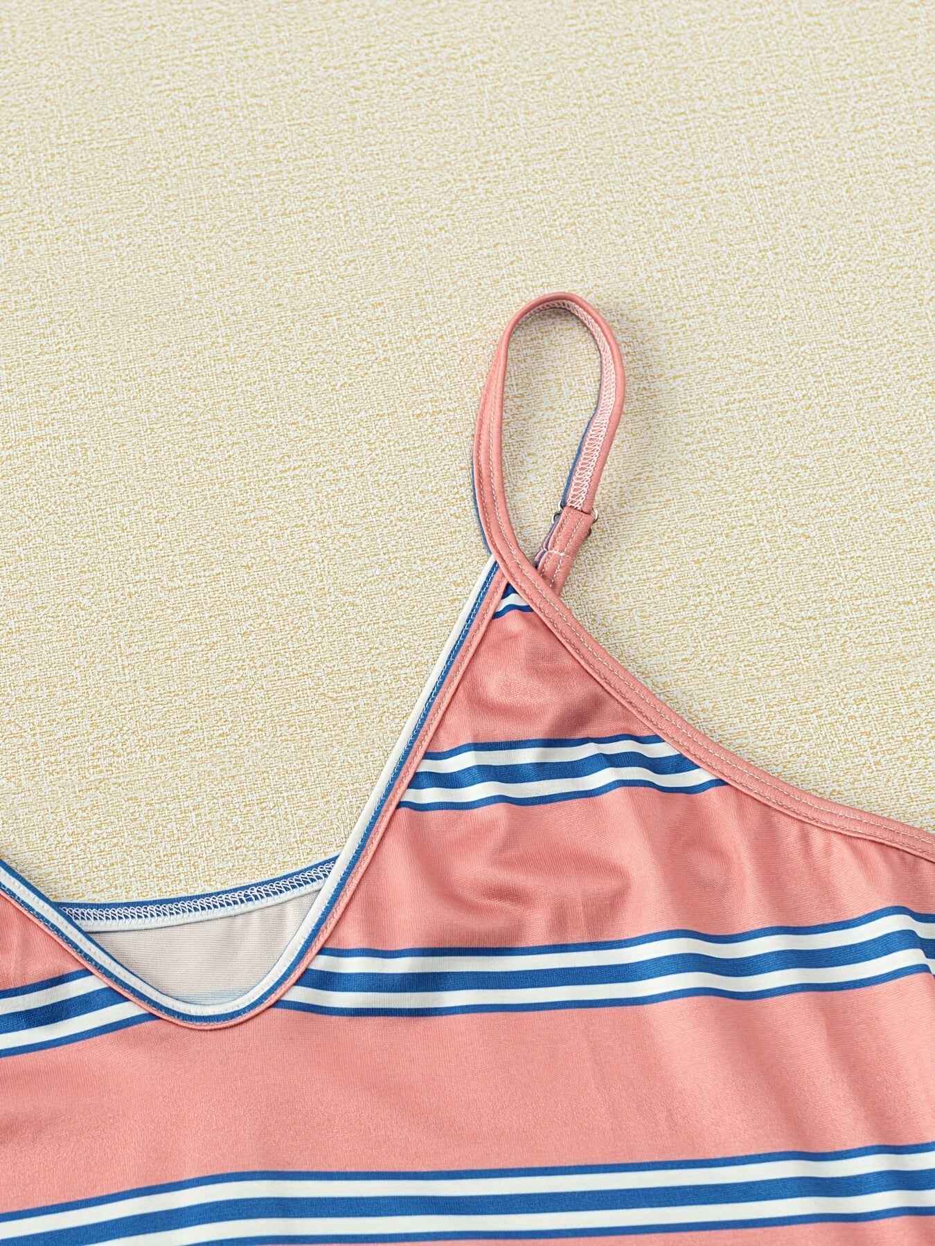 Stripe Print Pajama Set Cami Top & Shorts